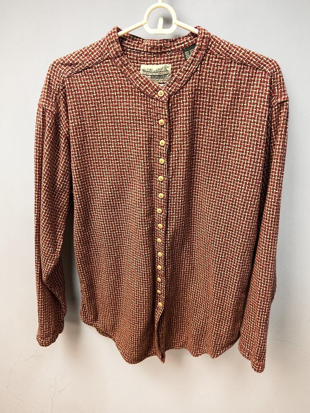 Royal Robbins Vintage Woven Button Up Gorpcore Granola Girl Red Womens Sz M